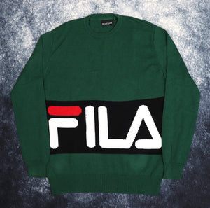 Vintage Green Fila Spell Out Jumper | Large