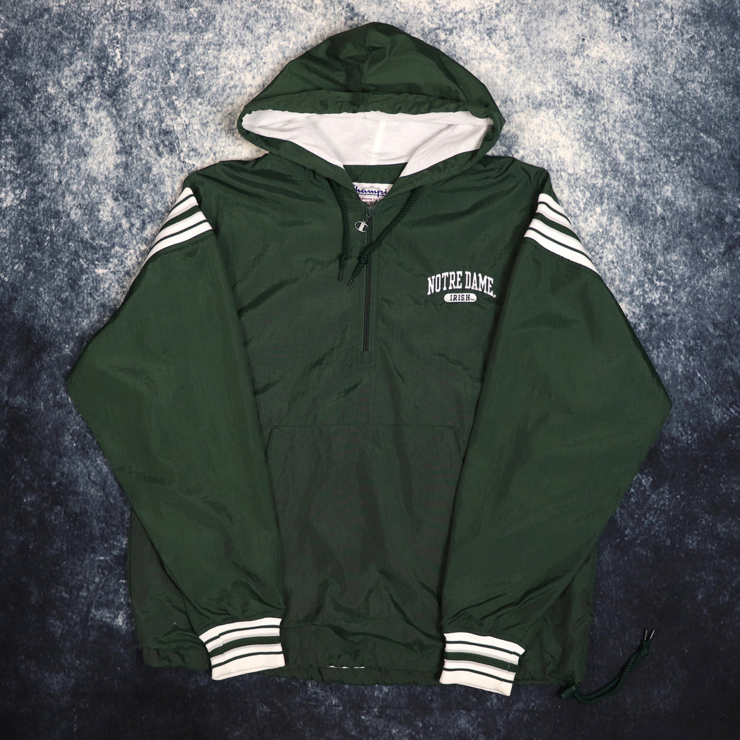 Vintage Green Notre Dame Fighting Irish 1/4 Zip Windbreaker Jacket | Small