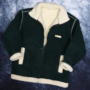 Vintage Green & Beige Bronte Outdoors Sherpa Lined Fleece Jacket | Large