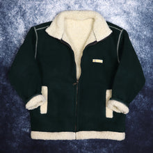 Load image into Gallery viewer, Vintage Green &amp; Beige Bronte Outdoors Sherpa Lined Fleece Jacket | Large
