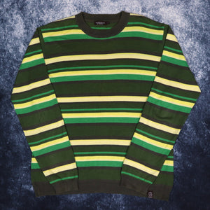 Vintage Green, Beige & Yellow Striped Jumper | Large