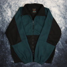 Load image into Gallery viewer, Vintage Green &amp; Black Colour Block Fleece Jacket
