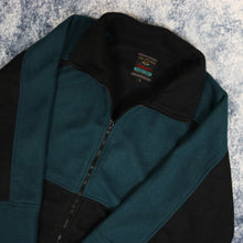 Load image into Gallery viewer, Vintage Green &amp; Black Colour Block Fleece Jacket
