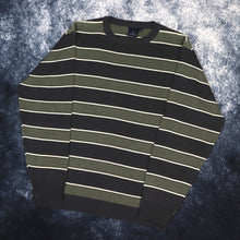 Load image into Gallery viewer, Vintage Green, Grey &amp; Beige Stripy Jumper | Medium
