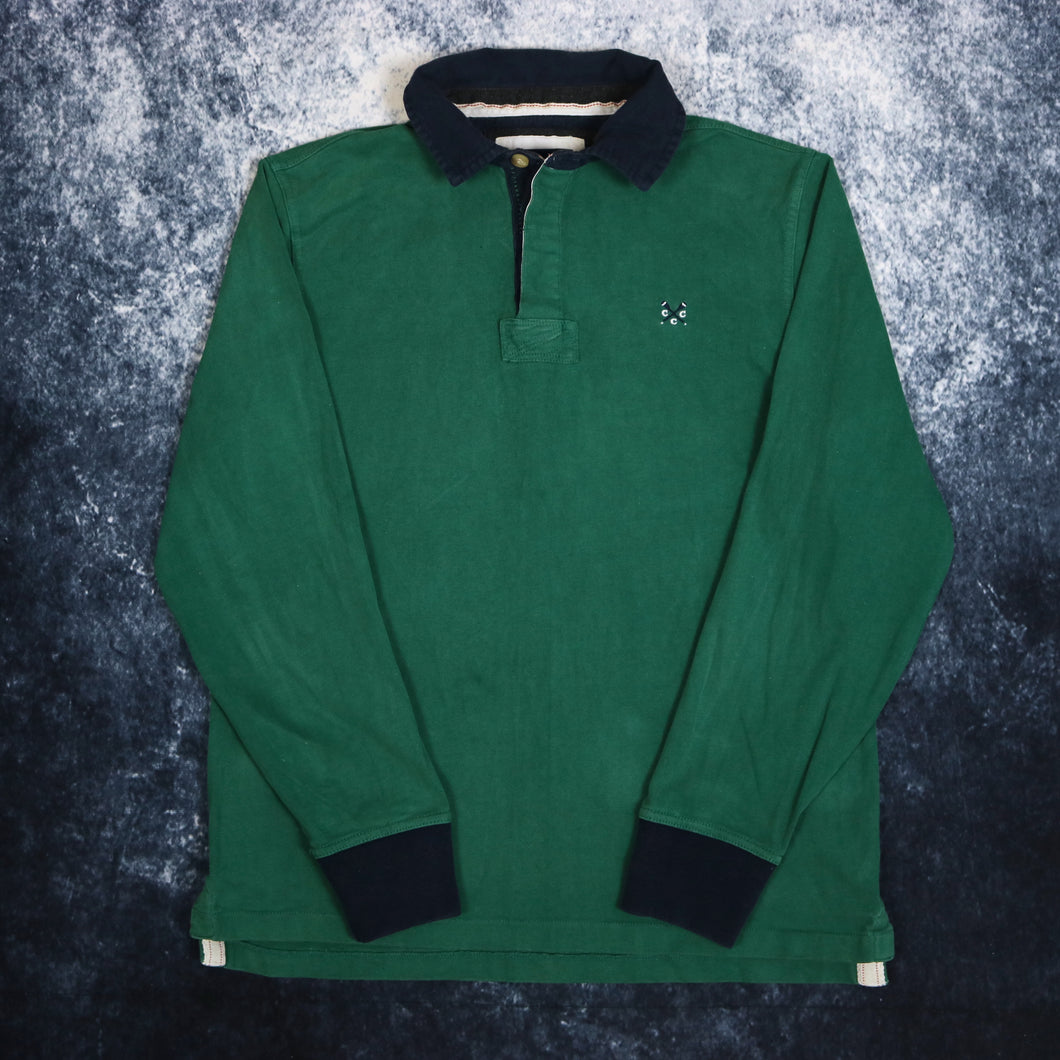 Vintage Green & Navy Crew Rugby Sweatshirt | Medium