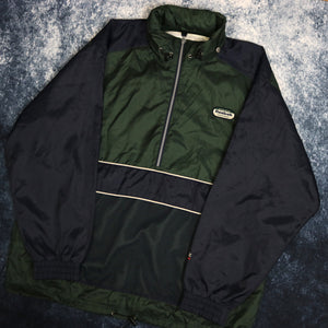 Vintage Green & Navy Reebok Half Zip Windbreaker Jacket