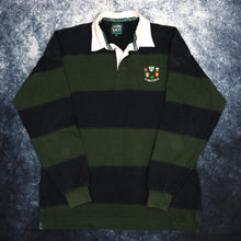 Load image into Gallery viewer, Vintage Green &amp; Navy Striped Ireland Six Nations Rugby Sweatshirt
