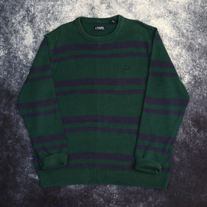 Vintage Green & Navy Stripy Ralph Lauren Chaps Sweatshirt | Large