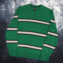 Load image into Gallery viewer, Vintage Green, Navy &amp; Grey Striped GAP Jumper | Large
