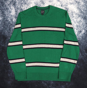 Vintage Green, Navy & Grey Striped GAP Jumper | Large