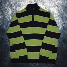 Load image into Gallery viewer, Vintage Green, Navy &amp; Pink Striped 1/4 Zip Jumper
