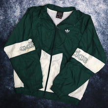 Load image into Gallery viewer, Vintage Green &amp; White Adidas Trefoil Windbreaker Jacket
