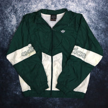 Load image into Gallery viewer, Vintage Green &amp; White Adidas Trefoil Windbreaker Jacket
