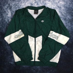Vintage Green & White Adidas Trefoil Windbreaker Jacket