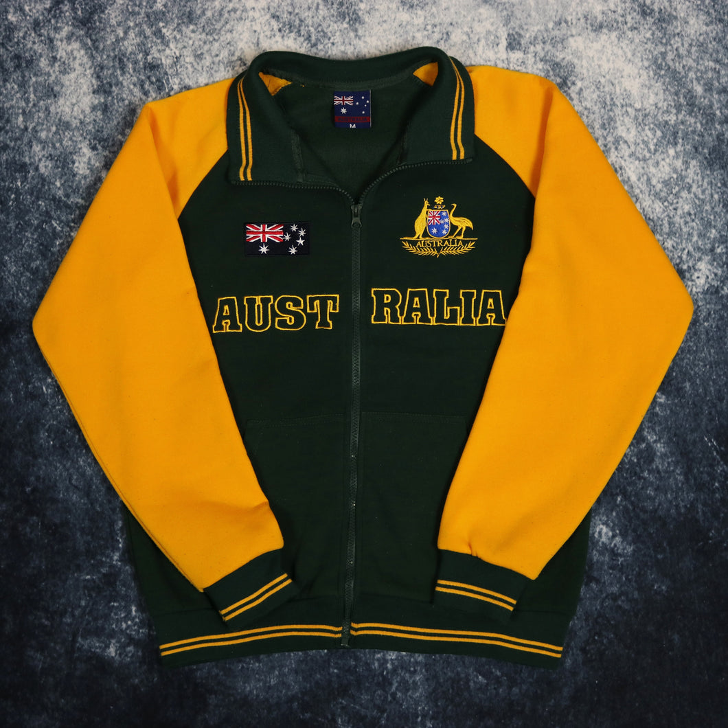 Vintage Green & Yellow Australia Zip Up Sweatshirt