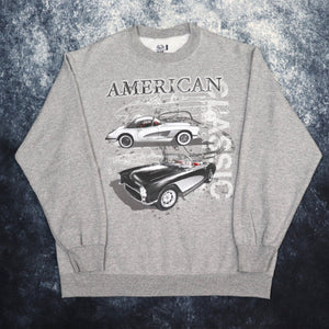 Vintage Grey American Classic Sports Car Sweatshirt | Large