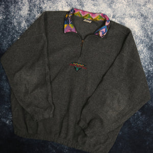 Vintage 90's Grey Angelo Litrico 1/4 Zip Fleece Sweatshirt