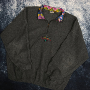 Vintage 90's Grey Angelo Litrico 1/4 Zip Fleece Sweatshirt