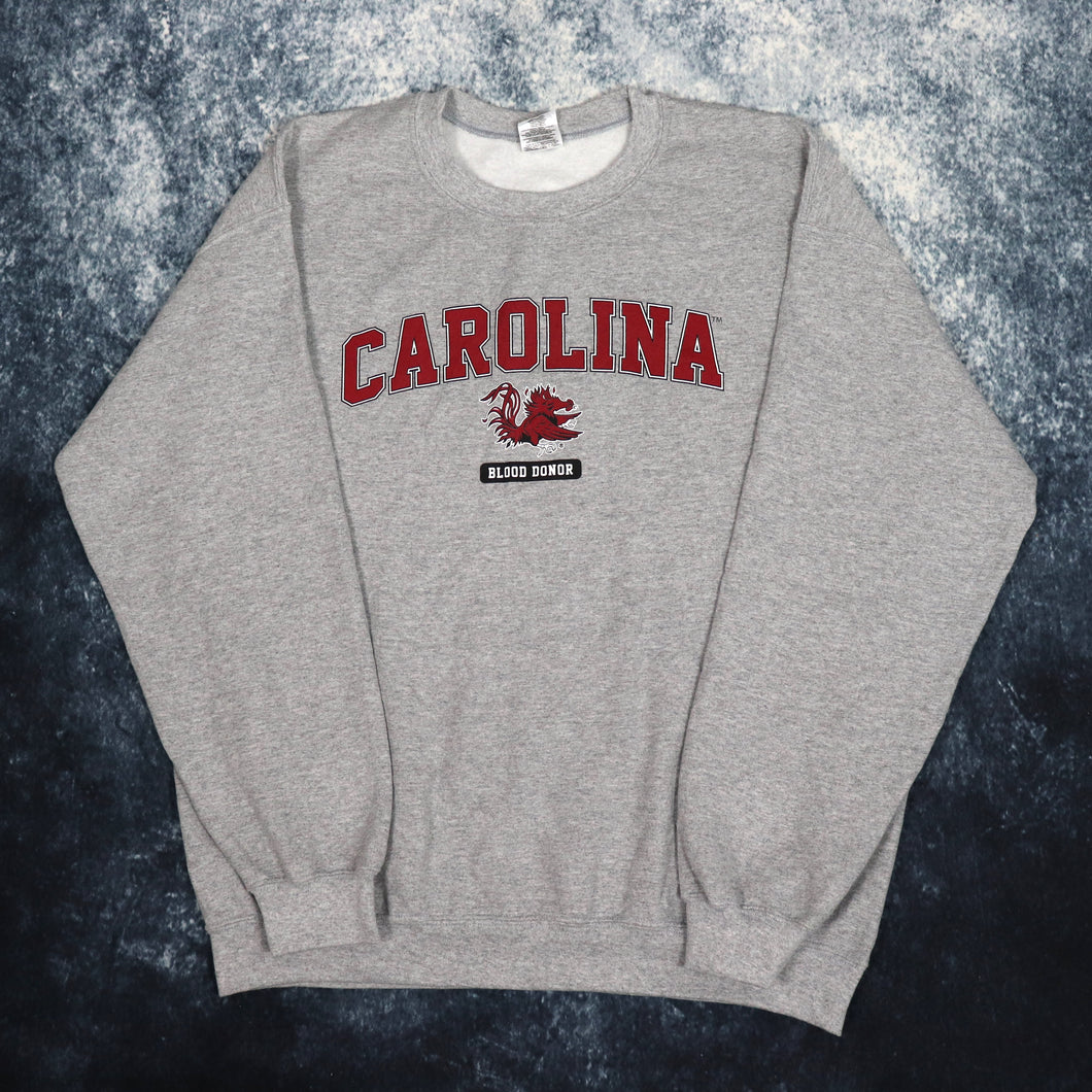 Vintage Grey Carolina Spell Out Sweatshirt | XL
