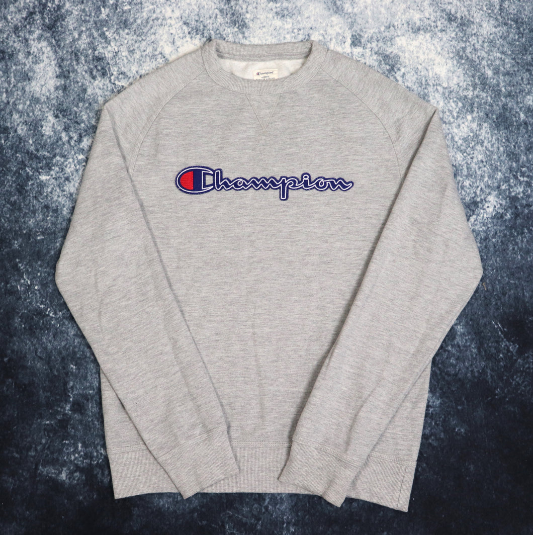 Vintage Grey Champion Spell Out Sweatshirt | Medium