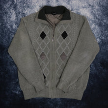 Load image into Gallery viewer, Vintage Grey Diamond Zip Up Jumper
