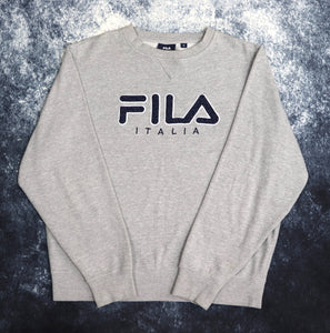 Vintage Grey Fila Spell Out Sweatshirt | Medium