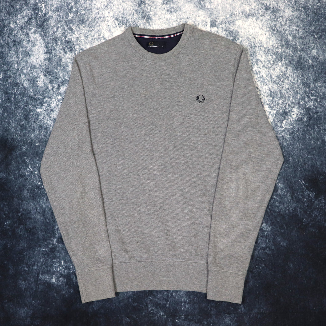 Vintage Grey Fred Perry Sweatshirt | Small