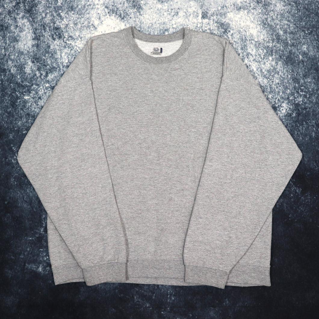 Vintage Grey Fruit Of The Loom Blank Sweatshirt | Large