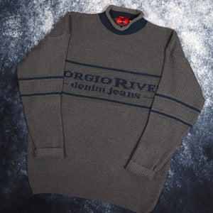 Vintage Grey Giorgio Rivera High Neck Jumper | XL
