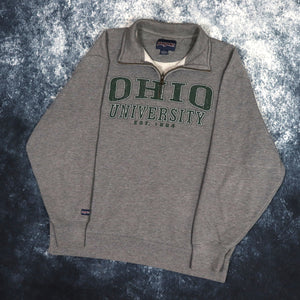 Vintage Grey Ohio University 1/4 Zip Sweatshirt | Large