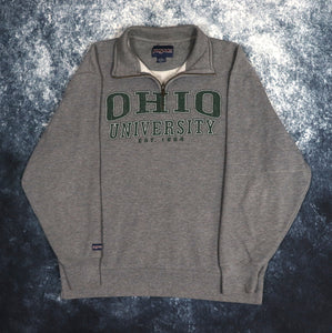 Vintage Grey Ohio University 1/4 Zip Sweatshirt | Large