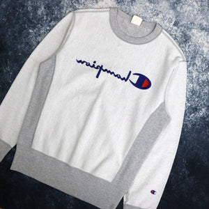Vintage Grey Champion Reverse Weave Spell Out Sweatshirt | Small