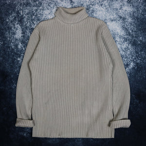 Vintage Grey Ribbed Turtle Neck Jumper