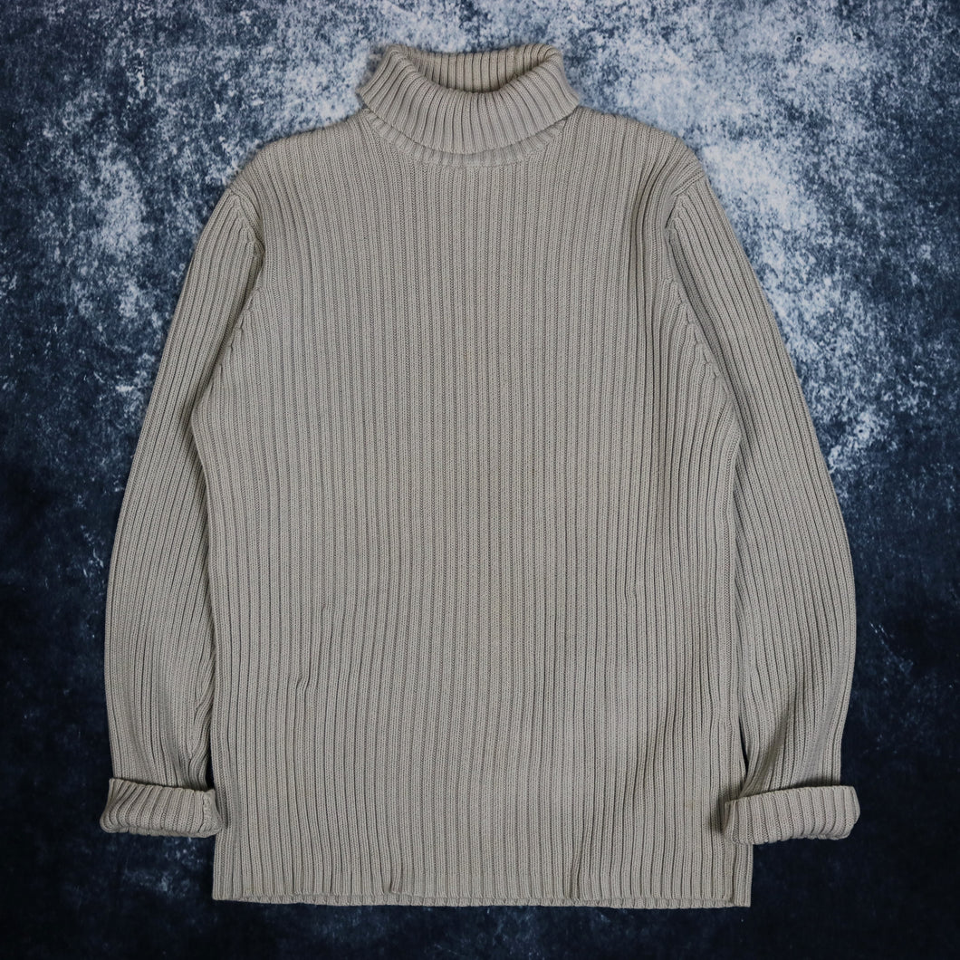 Vintage Grey Ribbed Turtle Neck Jumper