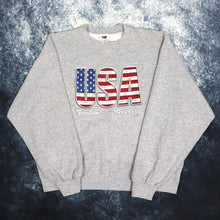 Load image into Gallery viewer, Vintage Grey USA Spell Out Sweatshirt | Large
