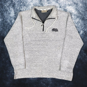 Vintage Grey Weird Fish 1/4 Zip Sweatshirt | Medium