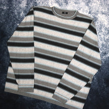 Load image into Gallery viewer, Vintage Grey &amp; Baby Blue Striped Jumper
