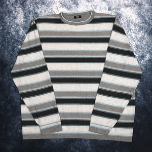 Vintage Grey & Baby Blue Striped Jumper