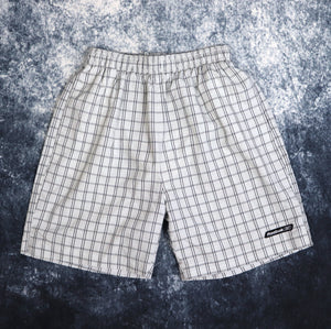 Vintage Grey & Black Checkered Reebok Swim Shorts | Small