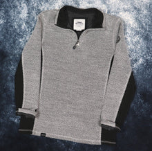 Load image into Gallery viewer, Vintage Grey &amp; Black Weird Fish 1/4 Zip Sweatshirt | Medium
