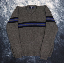 Load image into Gallery viewer, Vintage Grey, Blue &amp; Black Stripy Ralph Lauren Polo Sport Jumper | Medium
