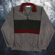 Load image into Gallery viewer, Vintage Grey, Green &amp; Burgundy Colour Block Fleece Jacket | Large
