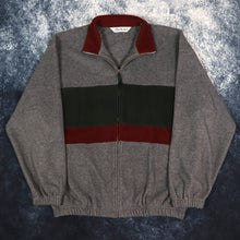 Load image into Gallery viewer, Vintage Grey, Green &amp; Burgundy Colour Block Fleece Jacket | Large
