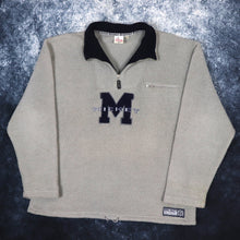 Load image into Gallery viewer, Vintage Grey &amp; Navy Disney Mickey Mouse Big Logo 1/4 Zip Fleece | XL
