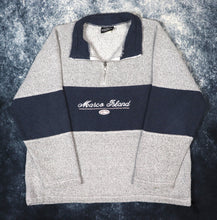 Load image into Gallery viewer, Vintage 90&#39;s Grey &amp; Navy Marco Island 1/4 Zip Sweatshirt | Large
