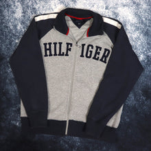 Load image into Gallery viewer, Vintage Grey &amp; Navy Tommy Hilfiger Zip Up Sweatshirt | Large
