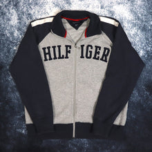 Load image into Gallery viewer, Vintage Grey &amp; Navy Tommy Hilfiger Zip Up Sweatshirt | Large
