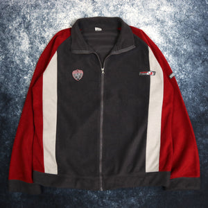 Vintage Grey & Red Quarter Deck Fleece Jacket