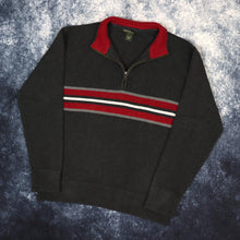 Load image into Gallery viewer, Vintage Grey, Red &amp; White Striped Eddie Bauer 1/4 Zip Jumper | Large
