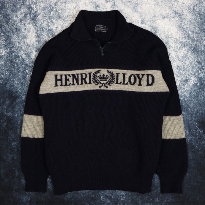 Vintage Navy & Grey Henri Lloyd 1/4 Zip Jumper